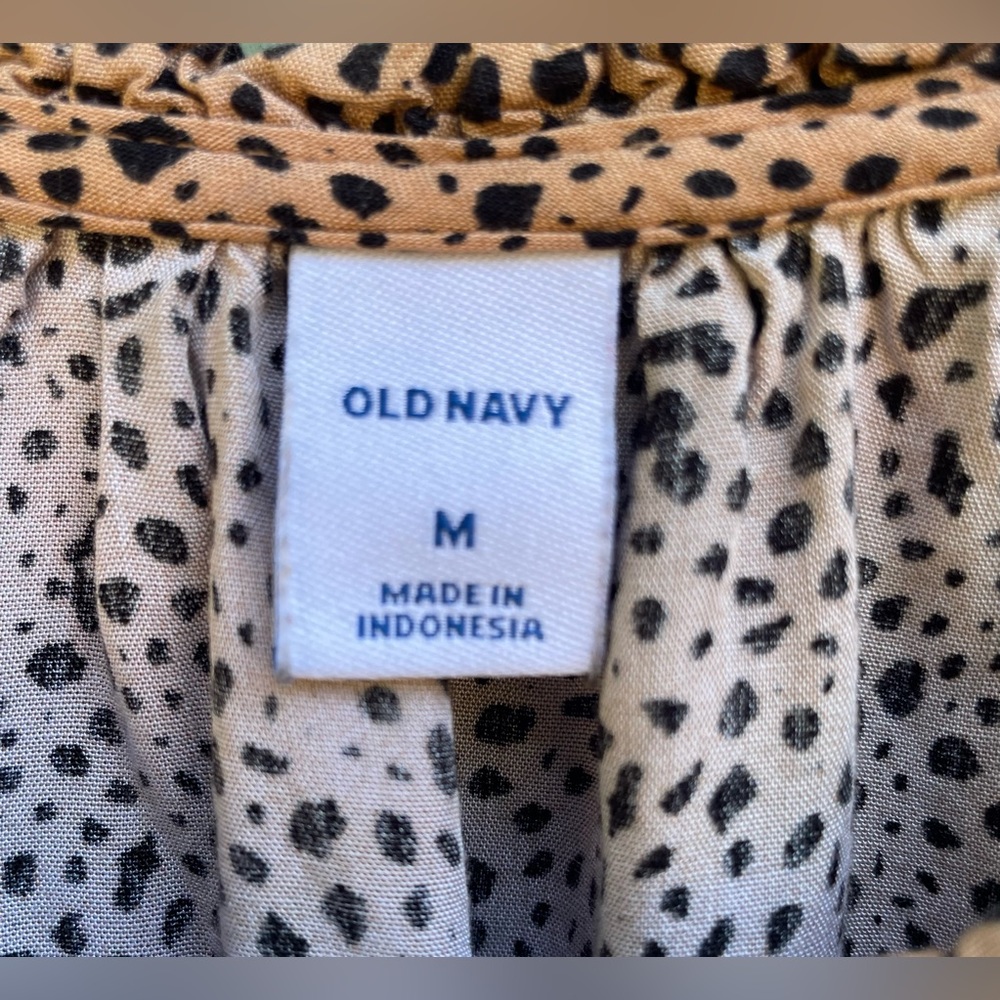 Old Navy | Leopard Print Ruffled Tiered Dress | Size M - Picture 4 of 4